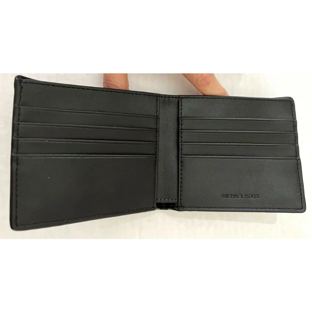 New Michael Kors Cooper Men's Billfold Wallet Admiral / Denim multi